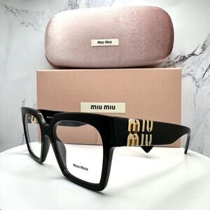 MIU MIU Womens Eyeglasses Black Square Full Rim frames 52-19mm Rx-able Womens